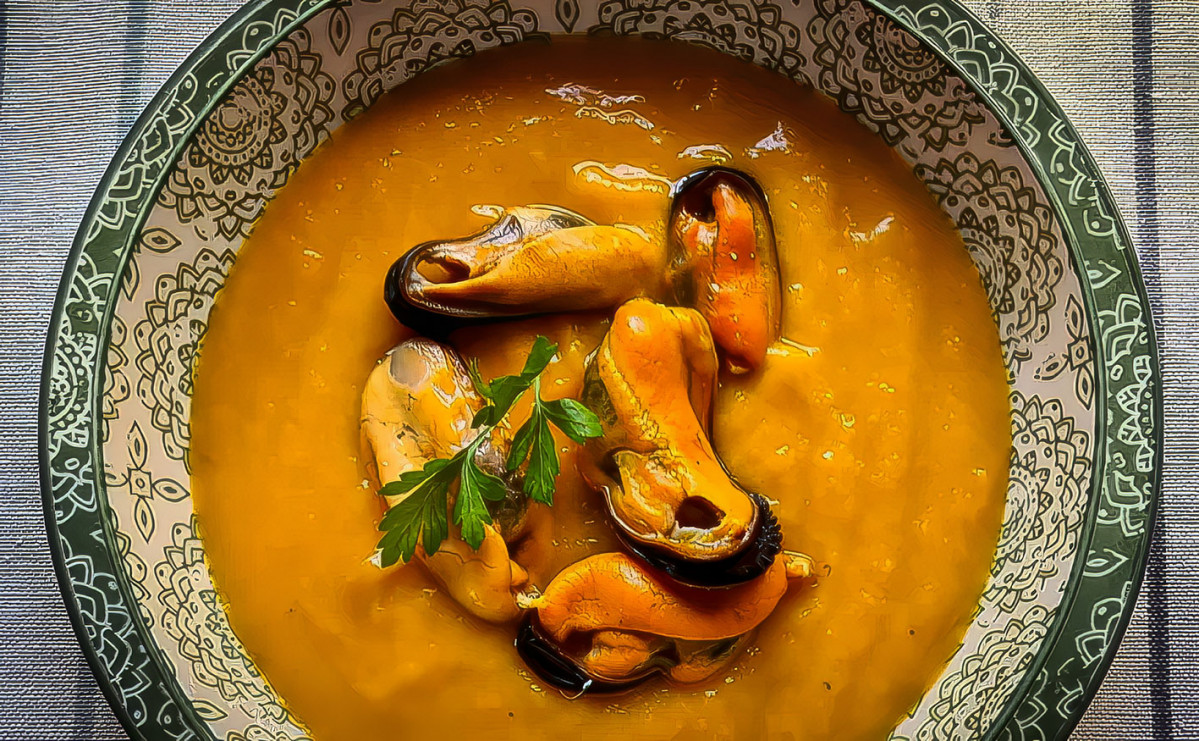 Crema Fina de Calabaza con Mejillones