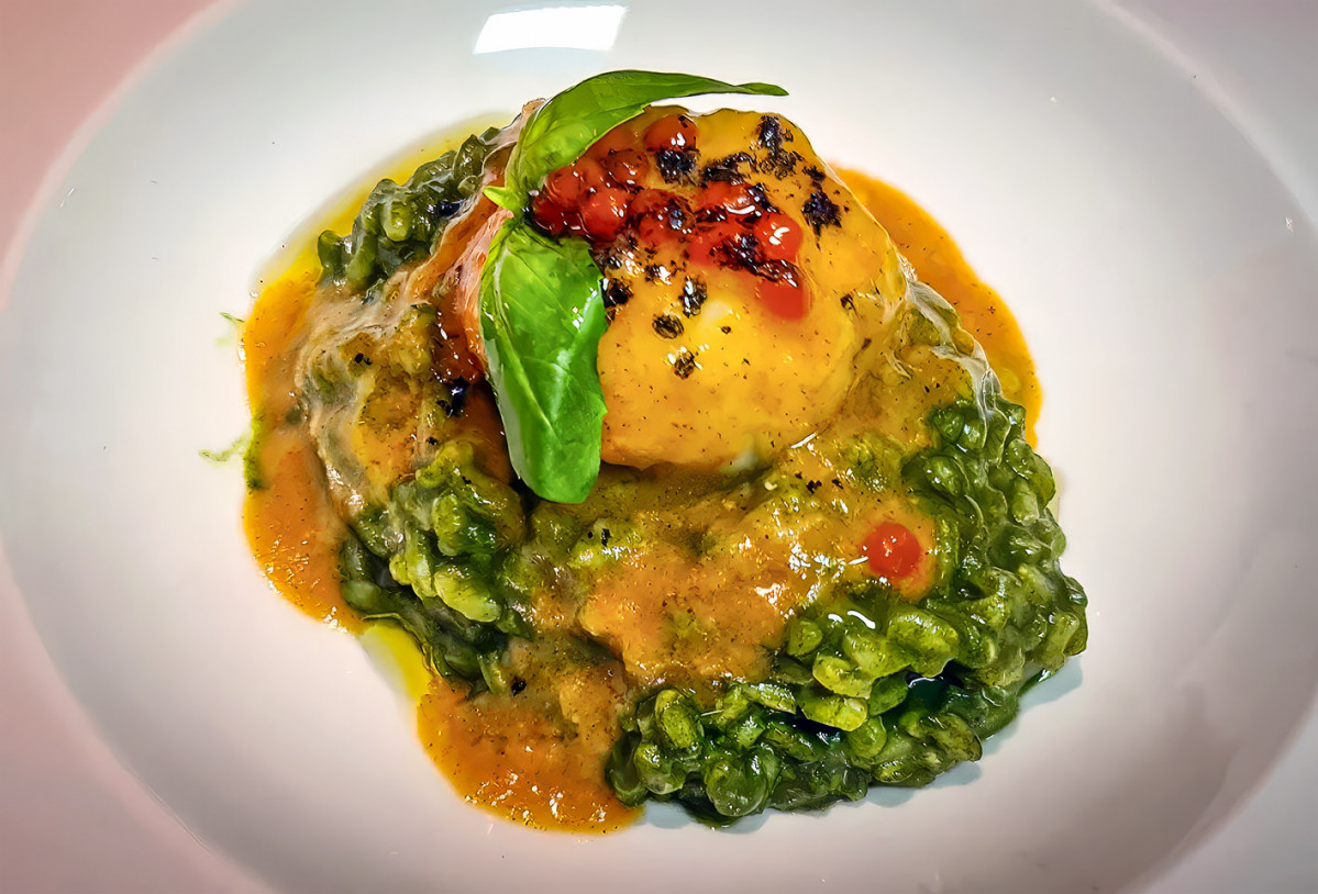 Arroz Verde Meloso con Rape