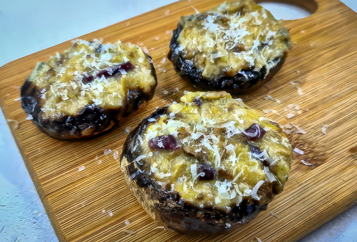 Champiu00f1ones Rellenos de Queso al Horno