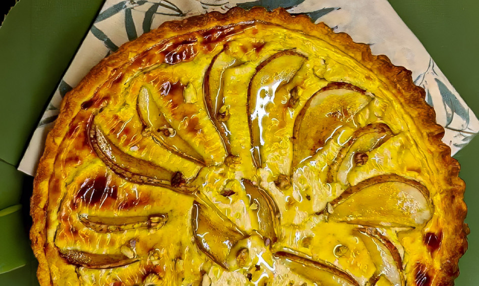 Tarta Salada de Queso Gorgonzola y Pera